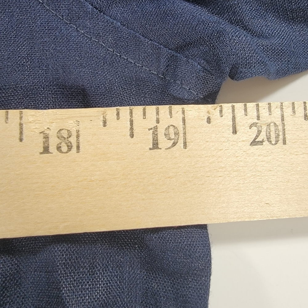 NEW Lauren Ralph Lauren 100% Linen  Button Shirt Womens Small Roll Tab Cuff Navy - Picture 6 of 10